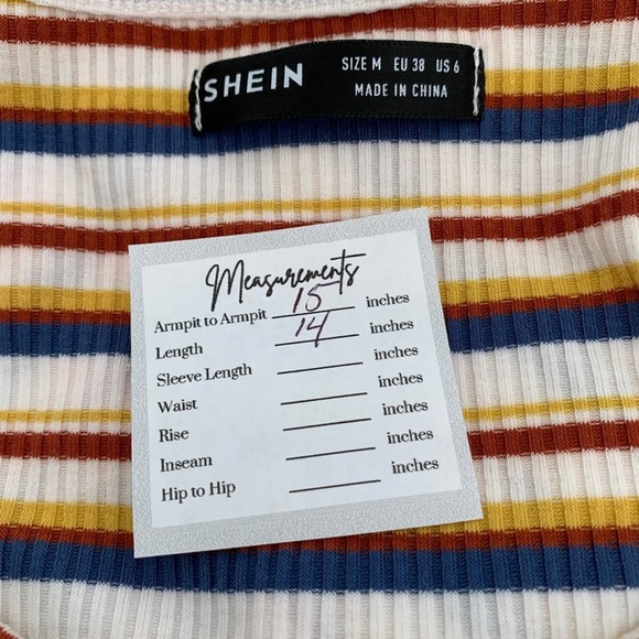 Shein Striped Button Front Tee Size M - Picture 6 of 7